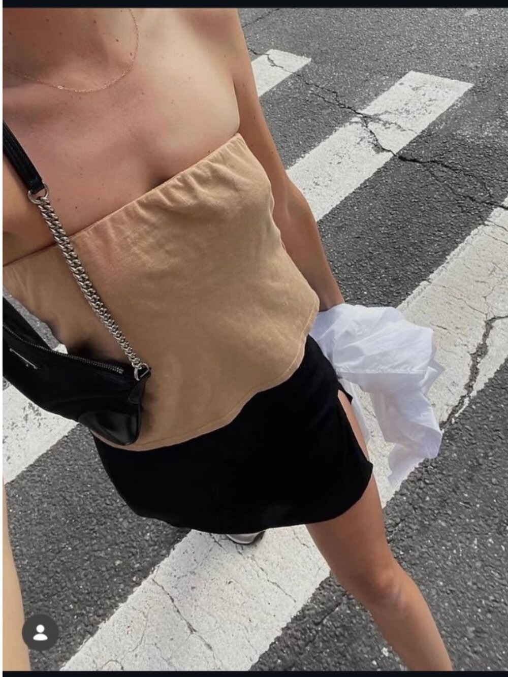 DONNI. Jersey tube top in Sand Size:Medium
